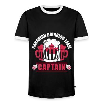 Équipe canadienne de consommation d’alcool Capitaine Canada - T-shirt contrasté Homme - noir/blanc - Devant - AI Model Female 172 light (172cm) & AI Model Male 178 light (178cm)