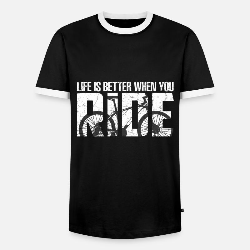 Radfahrer - Männer Kontrast-T-Shirt - Schwarz/Weiß