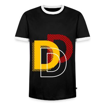 Buchstabe D Typo Geschenke - Männer Kontrast-T-Shirt - Schwarz/Weiß - Vorne - AI Model Female 172 light (172cm) & AI Model Male 178 light (178cm)