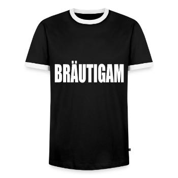 Bräutigam - Männer Kontrast-T-Shirt - Schwarz/Weiß - Vorne - AI Model Female 172 light (172cm) & AI Model Male 178 light (178cm)
