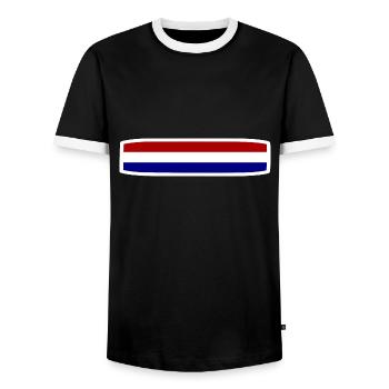Holland - Männer Kontrast-T-Shirt - Schwarz/Weiß - Vorne - AI Model Female 172 light (172cm) & AI Model Male 178 light (178cm)