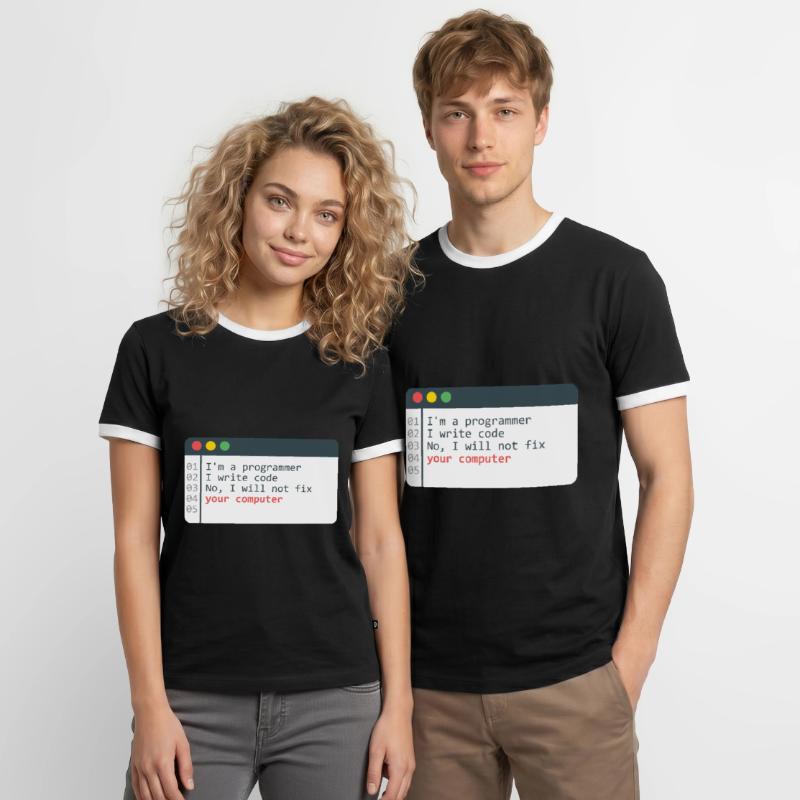 Programmeur HTML Programmation de codage de codeur informatique T-shirt contrasté Homme