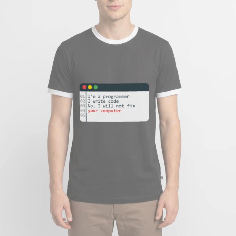 Programmeur HTML Programmation de codage de codeur informatique T-shirt contrasté Homme