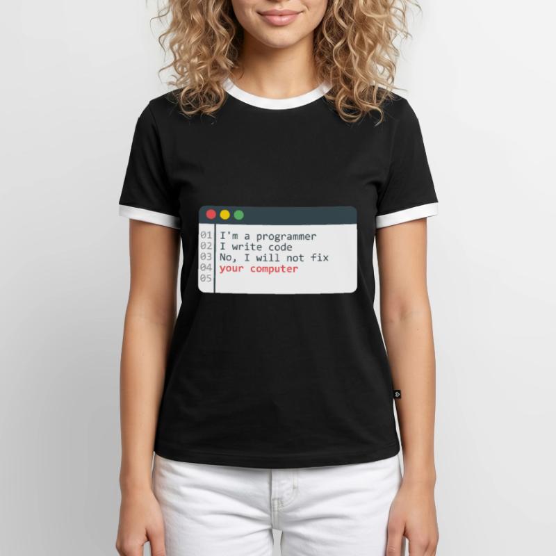 Programmeur HTML Programmation de codage de codeur informatique T-shirt contrasté Homme