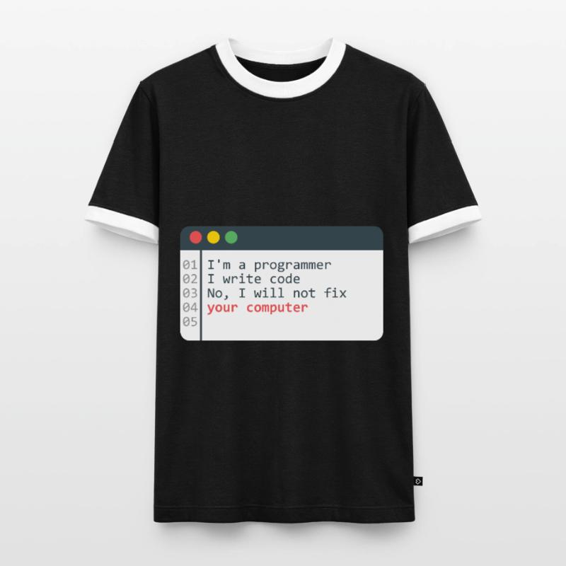 Programmeur HTML Programmation de codage de codeur informatique T-shirt contrasté Homme