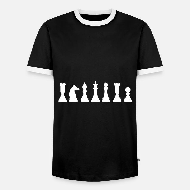 Chess pieces Chess - Men's Ringer Shirt - black/white