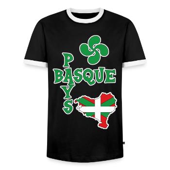 Pays Basque 07 - T-shirt contrasté Homme - noir/blanc - Devant - AI Model Female 172 light (172cm) & AI Model Male 178 light (178cm)