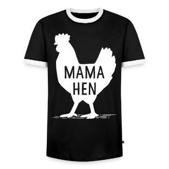 Drôle de fête des mères maman poule poulet cadeau maman ferme - T-shirt contrasté Homme - noir/blanc - Devant - AI Model Female 172 light (172cm) & AI Model Male 178 light (178cm)
