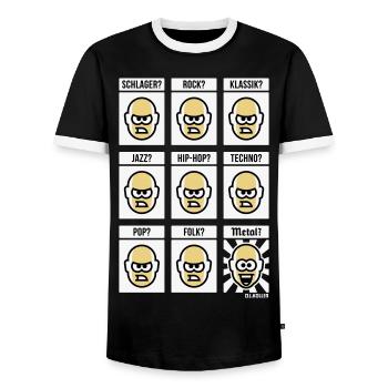 Nichts Geht Über Heavy Metal! (Hardrock NEG 3C) - Männer Kontrast-T-Shirt - Schwarz/Weiß - Vorne - AI Model Female 172 light (172cm) & AI Model Male 178 light (178cm)