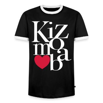 Kizomba Art - Kizomba Dance Shirt - T-shirt contrasté Homme - noir/blanc - Devant - AI Model Female 172 light (172cm) & AI Model Male 178 light (178cm)