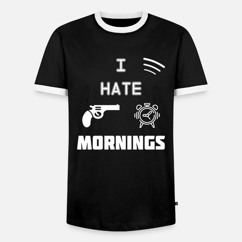 I Hate Mornings - Men's Ringer Shirt - black/white