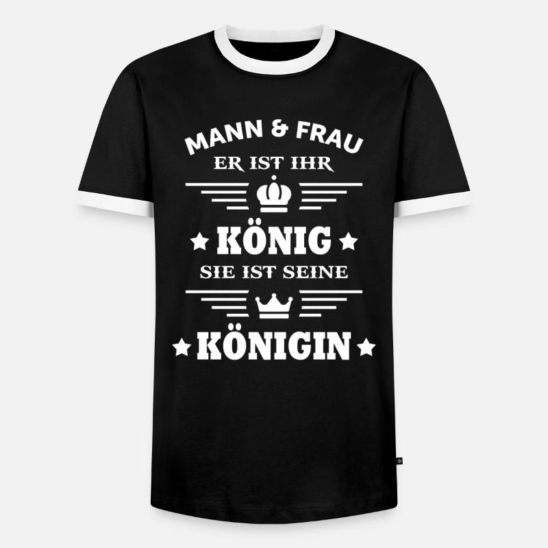Mann - Männer Kontrast-T-Shirt - Schwarz/Weiß