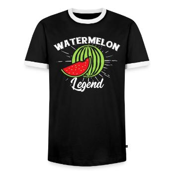 Watermelon Legend Shirt - Männer Kontrast-T-Shirt - Schwarz/Weiß - Vorne - AI Model Female 172 light (172cm) & AI Model Male 178 light (178cm)