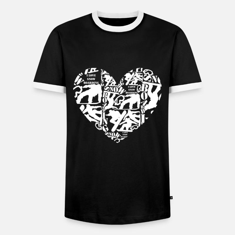 Snowboard - Männer Kontrast-T-Shirt - Schwarz/Weiß