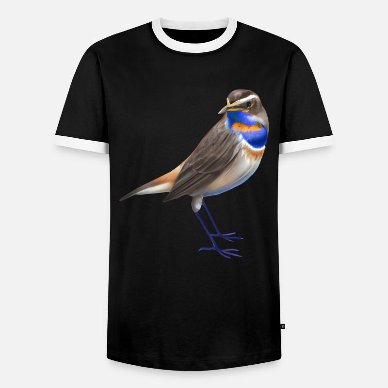Bluethroat Bird - Men's Ringer Shirt - black/white