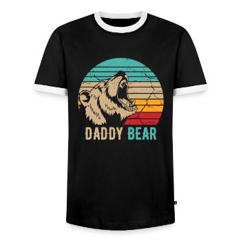 Daddy Bear - Men's Ringer Shirt - black/white - Front - AI Model Female 172 light (172cm) & AI Model Male 178 light (178cm)