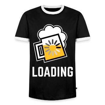 Chargement de la bière (Chargement de la bière/Négatif/\) - T-shirt contrasté Homme - noir/blanc - Devant - AI Model Female 172 light (172cm) & AI Model Male 178 light (178cm)
