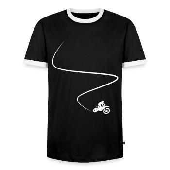 Motocross Enduro Racing Dirtbike Downhill Forêt - T-shirt contrasté Homme - noir/blanc - Devant - AI Model Female 172 light (172cm) & AI Model Male 178 light (178cm)
