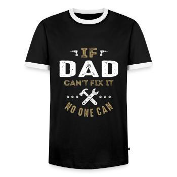 Dad Can Fix It - Men's Ringer Shirt - black/white - Front - AI Model Female 172 light (172cm) & AI Model Male 178 light (178cm)