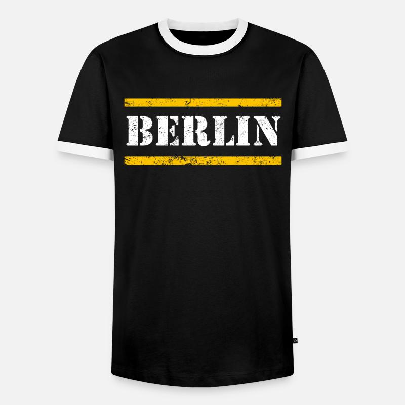 Berlin - Men's Ringer Shirt - black/white