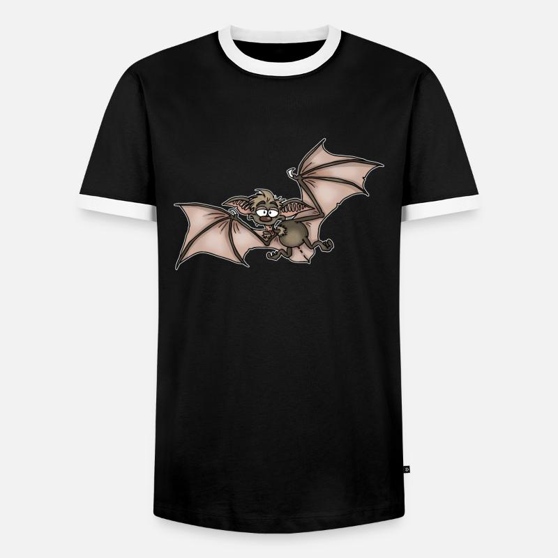 Fledermaus - Männer Kontrast-T-Shirt - Schwarz/Weiß