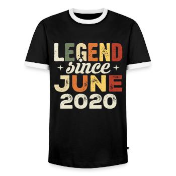 Juni 2020 Geburtstagsgeschenk Juni 2020 Juni 2020 - Männer Kontrast-T-Shirt - Schwarz/Weiß - Vorne - AI Model Female 172 light (172cm) & AI Model Male 178 light (178cm)