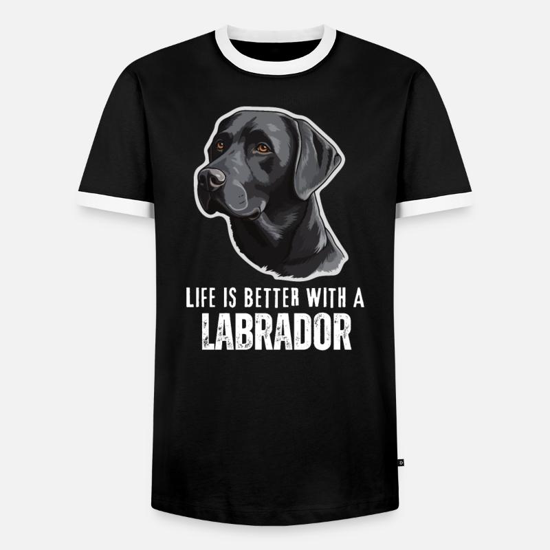Labrador - Männer Kontrast-T-Shirt - Schwarz/Weiß