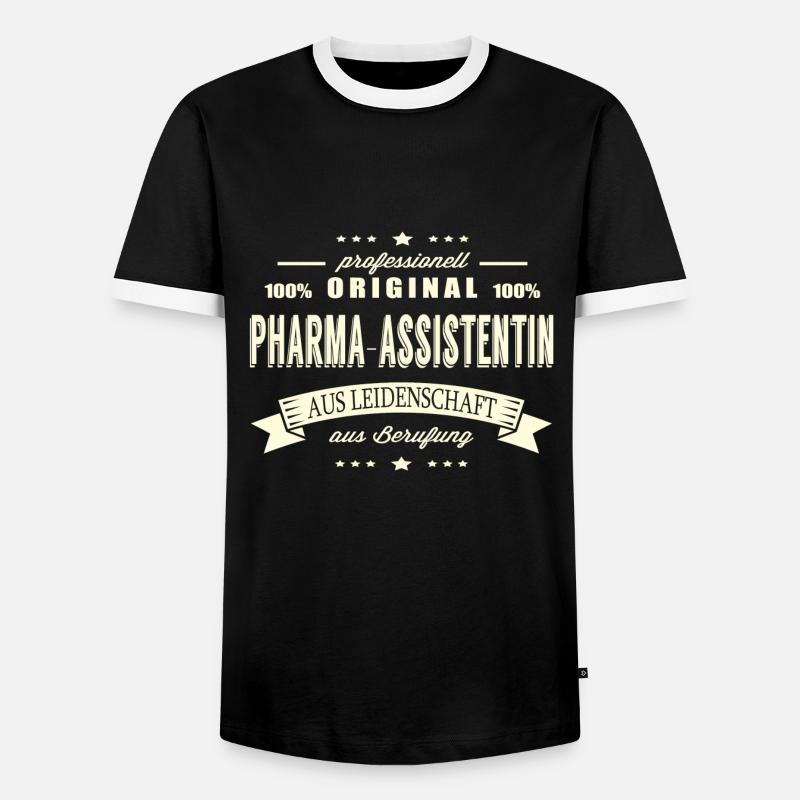 Pharma-Assistentin aus Leidenschaft - Männer Kontrast-T-Shirt - Schwarz/Weiß