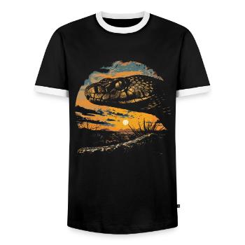 Schlangen - Männer Kontrast-T-Shirt - Schwarz/Weiß - Vorne - AI Model Female 172 light (172cm) & AI Model Male 178 light (178cm)