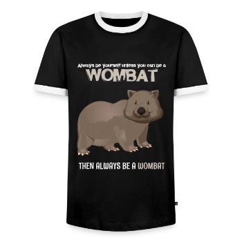 Wombat - Männer Kontrast-T-Shirt - Schwarz/Weiß - Vorne - AI Model Female 172 light (172cm) & AI Model Male 178 light (178cm)