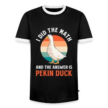 J’ai fait le calcul et la réponse est - T-shirt contrasté Homme - noir/blanc - Devant - AI Model Female 172 light (172cm) & AI Model Male 178 light (178cm)