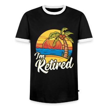 Ich bin Palm Tree im Ruhestand - Männer Kontrast-T-Shirt - Schwarz/Weiß - Vorne - AI Model Female 172 light (172cm) & AI Model Male 178 light (178cm)
