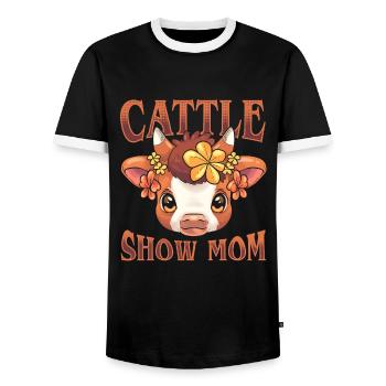 Heifer Farmer Show Kuhschau Mama Vieh - Männer Kontrast-T-Shirt - Schwarz/Weiß - Vorne - AI Model Female 172 light (172cm) & AI Model Male 178 light (178cm)