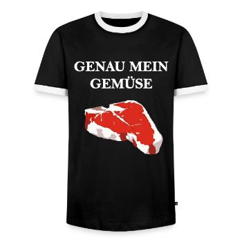 Genau mein Gemüse 3 - Männer Kontrast-T-Shirt - Schwarz/Weiß - Vorne - AI Model Female 172 light (172cm) & AI Model Male 178 light (178cm)