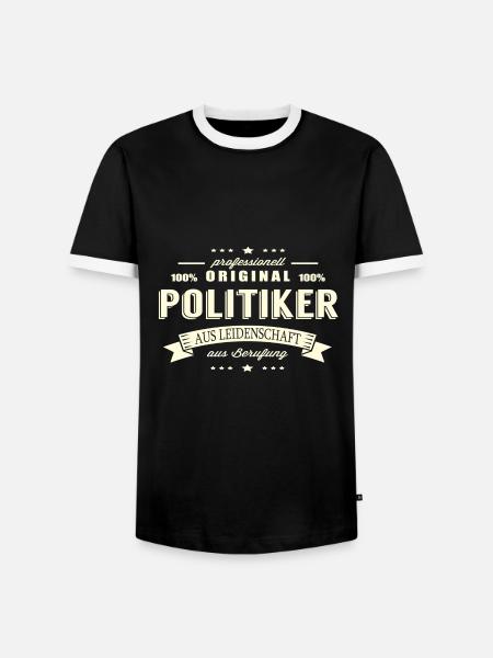 Politiker aus Leidenschaft - Männer Kontrast-T-Shirt - Schwarz/Weiß