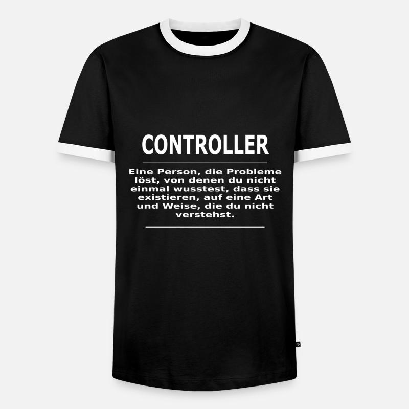 CONTROLLER - Männer Kontrast-T-Shirt - Schwarz/Weiß