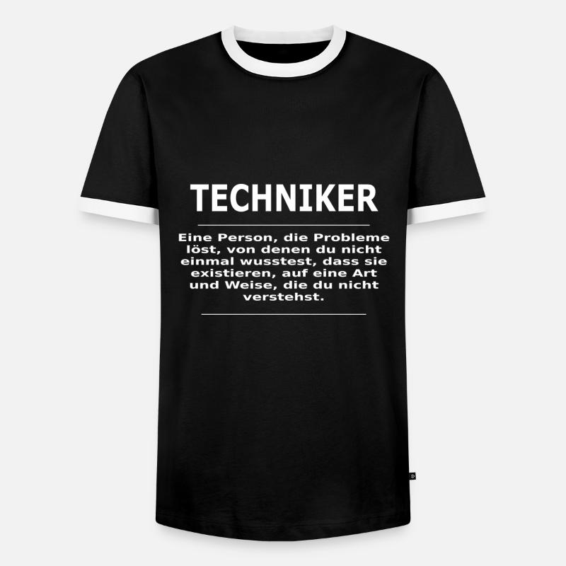 TECHNIKER - Männer Kontrast-T-Shirt - Schwarz/Weiß