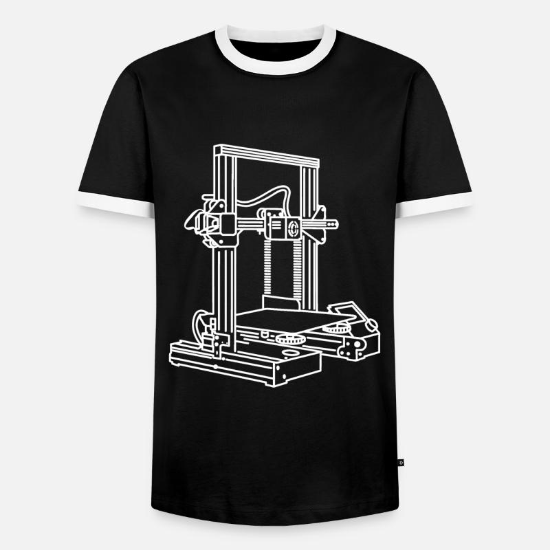 3D printer - Men's Ringer Shirt - black/white