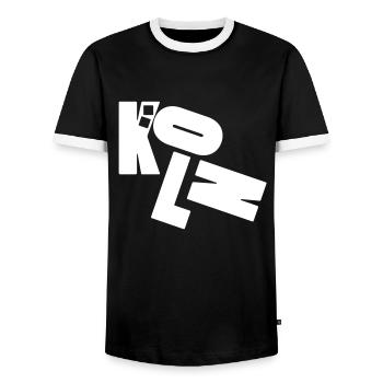 Köln - Männer Kontrast-T-Shirt - Schwarz/Weiß - Vorne - AI Model Female 172 light (172cm) & AI Model Male 178 light (178cm)