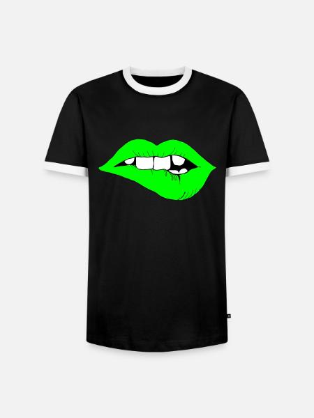 LIPPENBEISSER - Männer Kontrast-T-Shirt - Schwarz/Weiß