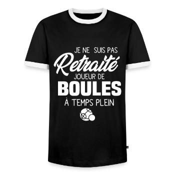 Je ne suis pas retraité joueur de boules - T-shirt contrasté Homme - noir/blanc - Devant - AI Model Female 172 light (172cm) & AI Model Male 178 light (178cm)