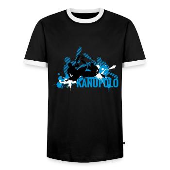 Kanupolo IV - Männer Kontrast-T-Shirt - Schwarz/Weiß - Vorne - AI Model Female 172 light (172cm) & AI Model Male 178 light (178cm)