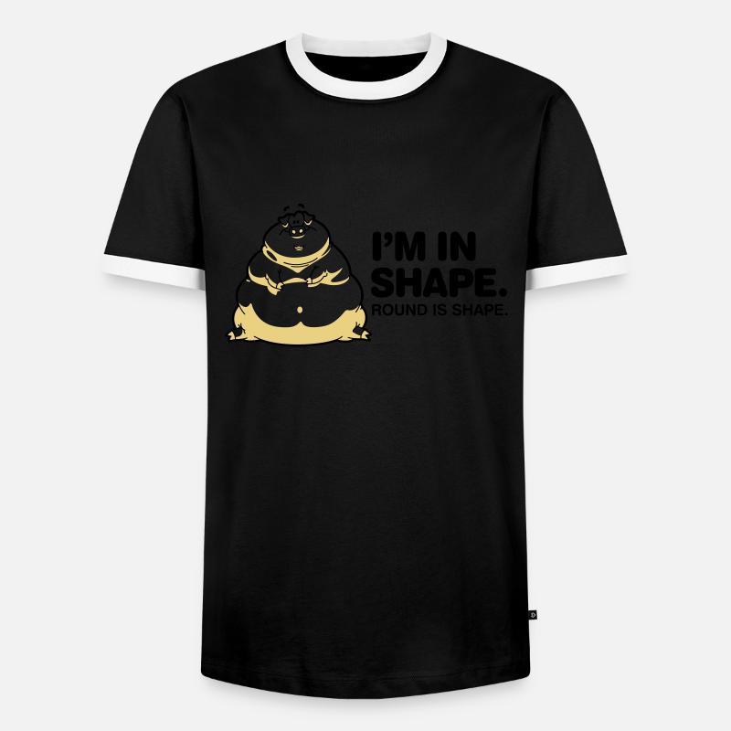 I m in great shape. Circular is also a form. - Men's Ringer Shirt - black/white