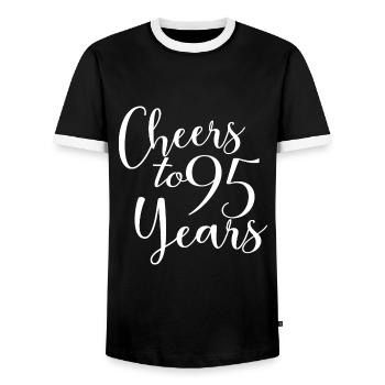 Cheers To 95 Years 95th Birthday Anniversary - Men's Ringer Shirt - black/white - Front - AI Model Female 172 light (172cm) & AI Model Male 178 light (178cm)