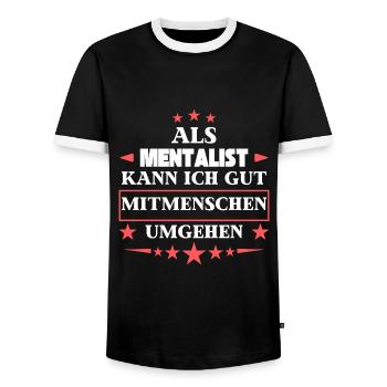 En tant que mentaliste, vous pouvez éviter les autres êtres humains. - T-shirt contrasté Homme - noir/blanc - Devant - AI Model Female 172 light (172cm) & AI Model Male 178 light (178cm)