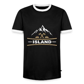 Iceland vacation - Men's Ringer Shirt - black/white - Front - AI Model Female 172 light (172cm) & AI Model Male 178 light (178cm)
