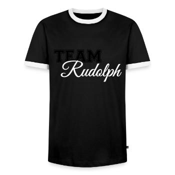 Team Rudolph - Männer Kontrast-T-Shirt - Schwarz/Weiß - Vorne - AI Model Female 172 light (172cm) & AI Model Male 178 light (178cm)