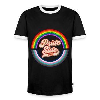 Toujours regarder du côté de la fierté - LGBT - T-shirt contrasté Homme - noir/blanc - Devant - AI Model Female 172 light (172cm) & AI Model Male 178 light (178cm)