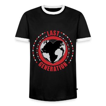 Dernière génération | Couleurs changeantes - T-shirt contrasté Homme - noir/blanc - Devant - AI Model Female 172 light (172cm) & AI Model Male 178 light (178cm)