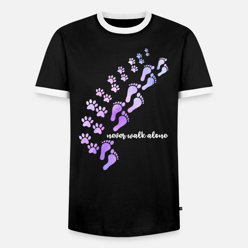 Never Walk Alone - Men's Ringer Shirt - black/white